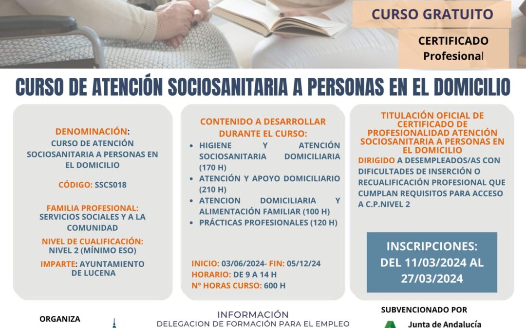 curso atencion sociosanitaria online